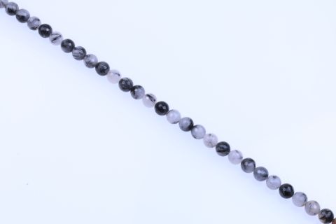 Strang Haircrystall, grau schwarz, Kugel facettiert, 12mm, 39cm