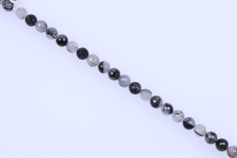 Strang Haircrystall, grau schwarz, Kugel, 14mm, 40cm