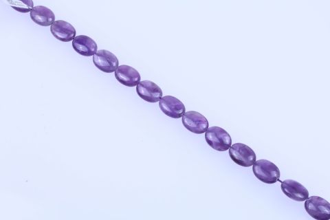 Strang Amethyst, lila, oval, 15x20mm, 40cm