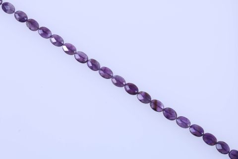 Strang Amethyst, lila, oval facettiert, 13x18mm, 40cm