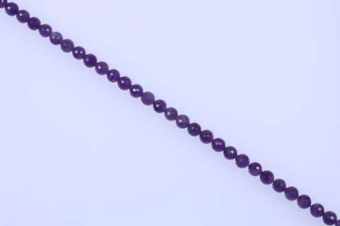 Strang Amethyst, lila, Kugel facettiert, 12mm, 39cm