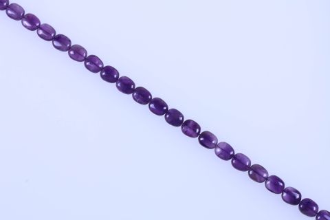 Strang Amethyst, lila, oval, 14x17mm, 39cm