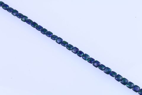 Strang Azurit Malachit, grün blau, Viereck, 10x10mm, 39cm