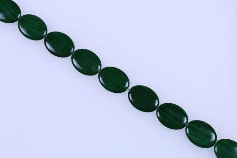 Strang Malachit rek., grün, oval, 30x40mm, 40cm