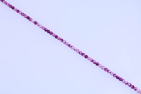 Strang Edelstein gefärbt, lila weiß, Kugel, 6mm, 40cm