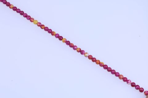 Strang Edelstein gefärbt, pink gelb, Kugel, 8mm, 40cm