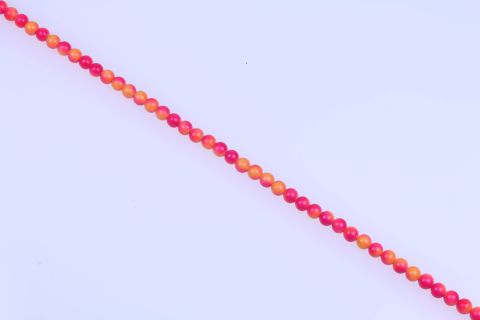 Strang Edelstein gefärbt, pink gelb, Kugel, 4mm, 40cm