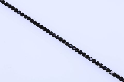 Strang Obsidian, schwarz, Herz, 8mm, 38cm