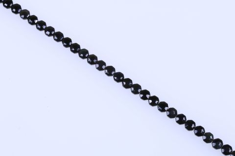 Strang Obsidian, schwarz, Scheibe, facettiert, 10mm, 40cm