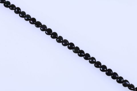 Strang Obsidian, schwarz, Herz, 12mm, 38cm