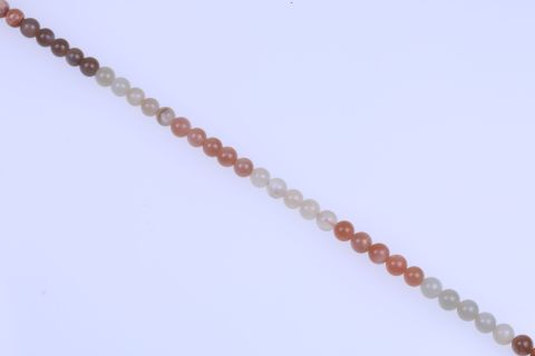 Strang Regenbogen-Mondstein, braun rosa weiß, Kugel, 12mm, 38cm