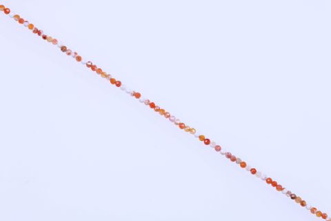 Strang Achat, orange weiß, Kugel facettiert, 4mm, 37cm