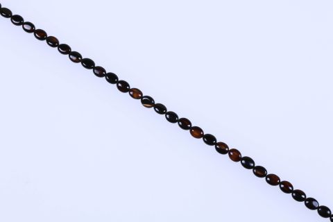 Strang Achat, schwarz, oval, 7x10mm, 38cm