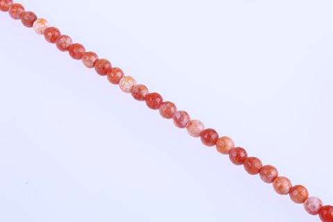 Strang Achat, terrakotta orange, Kugel facettiert, 6mm, 38cm