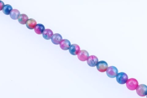 Strang Achat, blau pink, Kugel, 10mm, 39cm