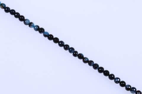 Strang Achat, schwarz blau, Kugel facettiert, 10mm, 38cm