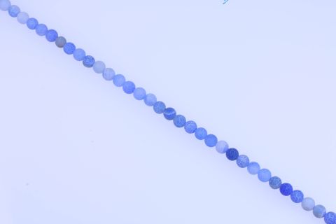 Strang Achat, blau mittel, Kugel matt, 10mm, 38,5cm