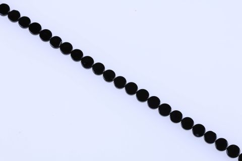 Strang Achat, schwarz, Scheibe, 12mm, 38cm