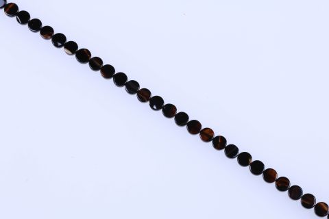 Strang Achat, schwarz, Scheibe, 10mm, 39cm