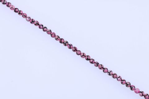 Strang Achat, pink schwarz, Kugel, facettiert, 8mm, 38cm