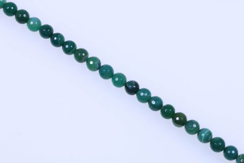 Strang Achat, grün, Kugel facettiert, 14mm, 38cm
