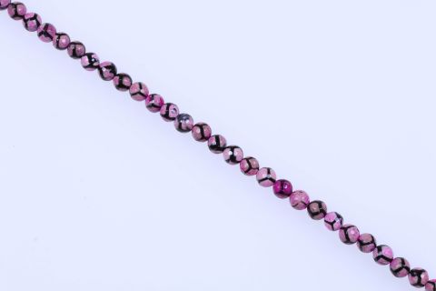 Strang Achat, pink schwarz, Kugel, facettiert, 10mm, 38cm