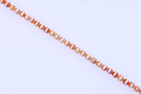 Strang Achat, orange weiß, Kugel, facettiert, 10mm, 37cm