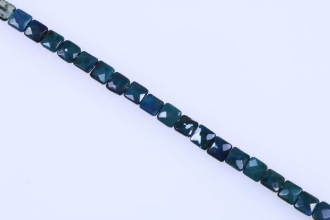 Strang Achat, blau grün, Viereck facettiert, 14x14mm, 39cm