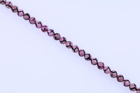 Strang Achat, pink schwarz, Kugel, facettiert, 12mm, 39cm