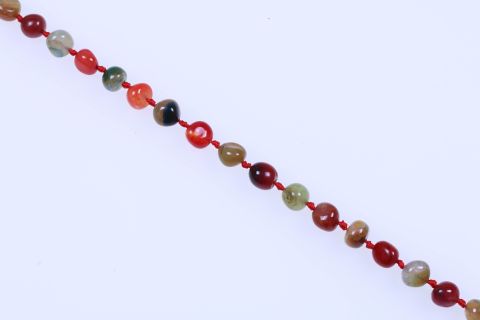 Strang Achat, rot grün braun, Brocken eirig, 12x14mm, 37cm