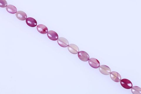 Strang Achat, pink rosa, oval, 15x20mm, 40cm