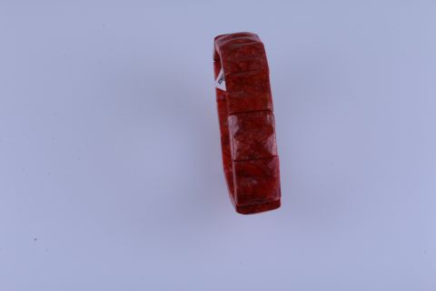 Armband Schaumkoralle, rot, Viereck, 17x17mm