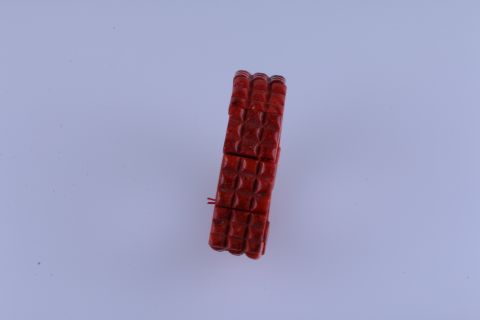 Armband Schaumkoralle, rot, Viereck, 18x18mm