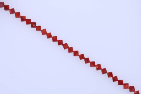 Strang Schaumkoralle, rot, Viereck, 6x10mm, 44cm