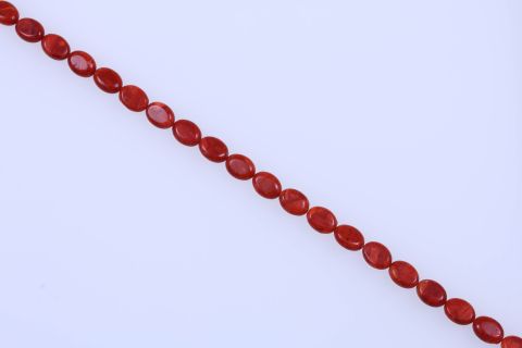 Strang Schaumkoralle, rot, oval, 12x16mm, 42cm