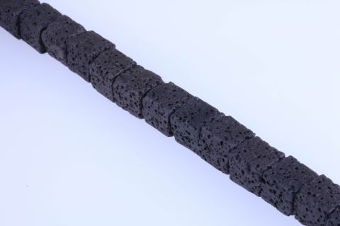 Strang Lava, schwarz, Würfel, 12mm, 39cm