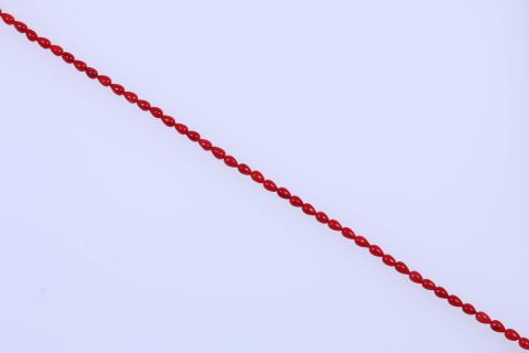 Strang Bambuskoralle, rot, Tropfen, 6x8mm, 41cm