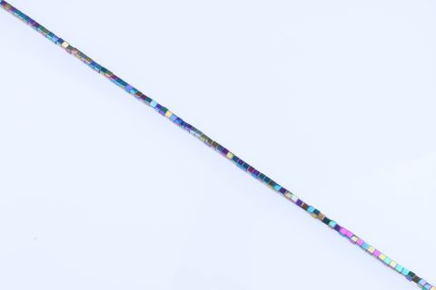 Strang Hematite, regenbogen bunt, Würfel, 4x4mm, 40cm