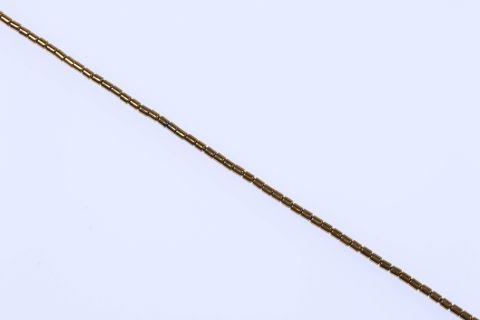 Strang Hematite, gold, Walze, 4x5mm, 40cm