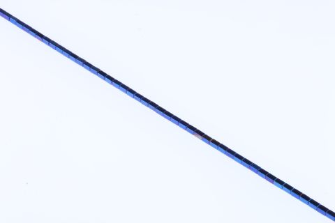 Strang Hematite, blau royal, Rechteck, 2x4mm, 40cm