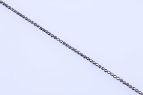 Strang Hematite, silber, Kugel facettiert, 6mm, 40cm