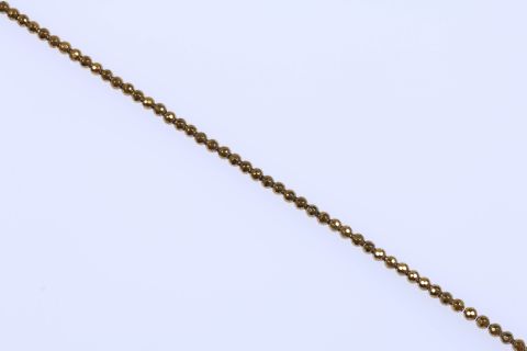 Strang Hematite, gold, Kugel facettiert, 6mm, 40cm