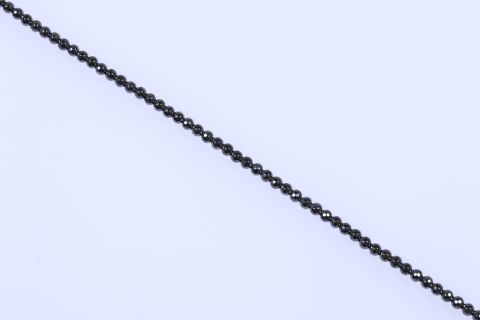 Strang Hematite, schwarz, Kugel facettiert, 6mm, 40cm