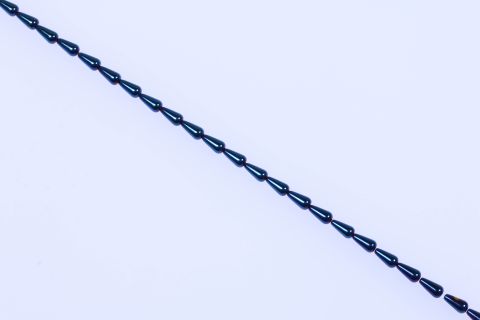 Strang Hematite, blau, Tropfen, 6x12mm, 39cm