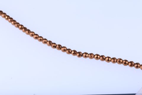 Strang Hematite, bronze, Kugel facettiert, 6mm, 40cm