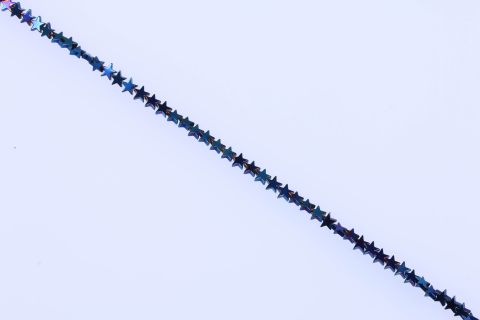 Strang Hematite, blau, Stern, 8mm, 39cm