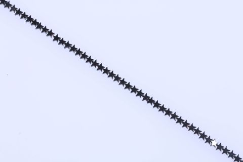 Strang Hematite, schwarz, Stern, 8mm, 39cm