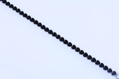 Strang Hematite, schwarz, Herz, 10mm, 40cm