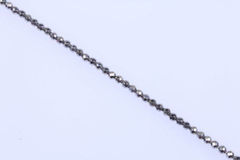 Strang Hematite, silber, Kugel facettiert, 8mm, 39cm