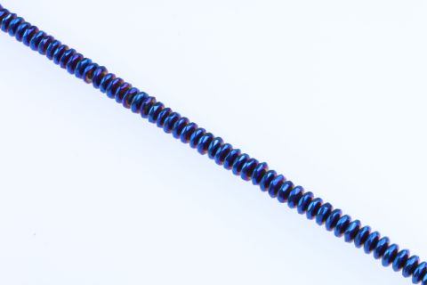 Strang Hematite, blau, Rondell, facettiert, 3x8mm, 40cm